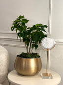 Metallic Gold Metal Round Planter