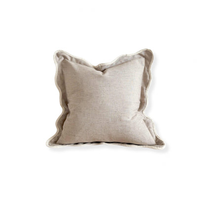 Fluid Home Interiors - Sand Scalloped Linen Blend Cushion 45x45cm - EllenVale Interiors