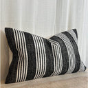 Fluid Home Interiors - Black Stripe Cotton Cushion 50×30cm - Ellenvale Interiors