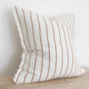 Fluid Home Interiors - Cream & Brown Striped Linen Cushion Cover 45x45cm - Ellenvale Interiors