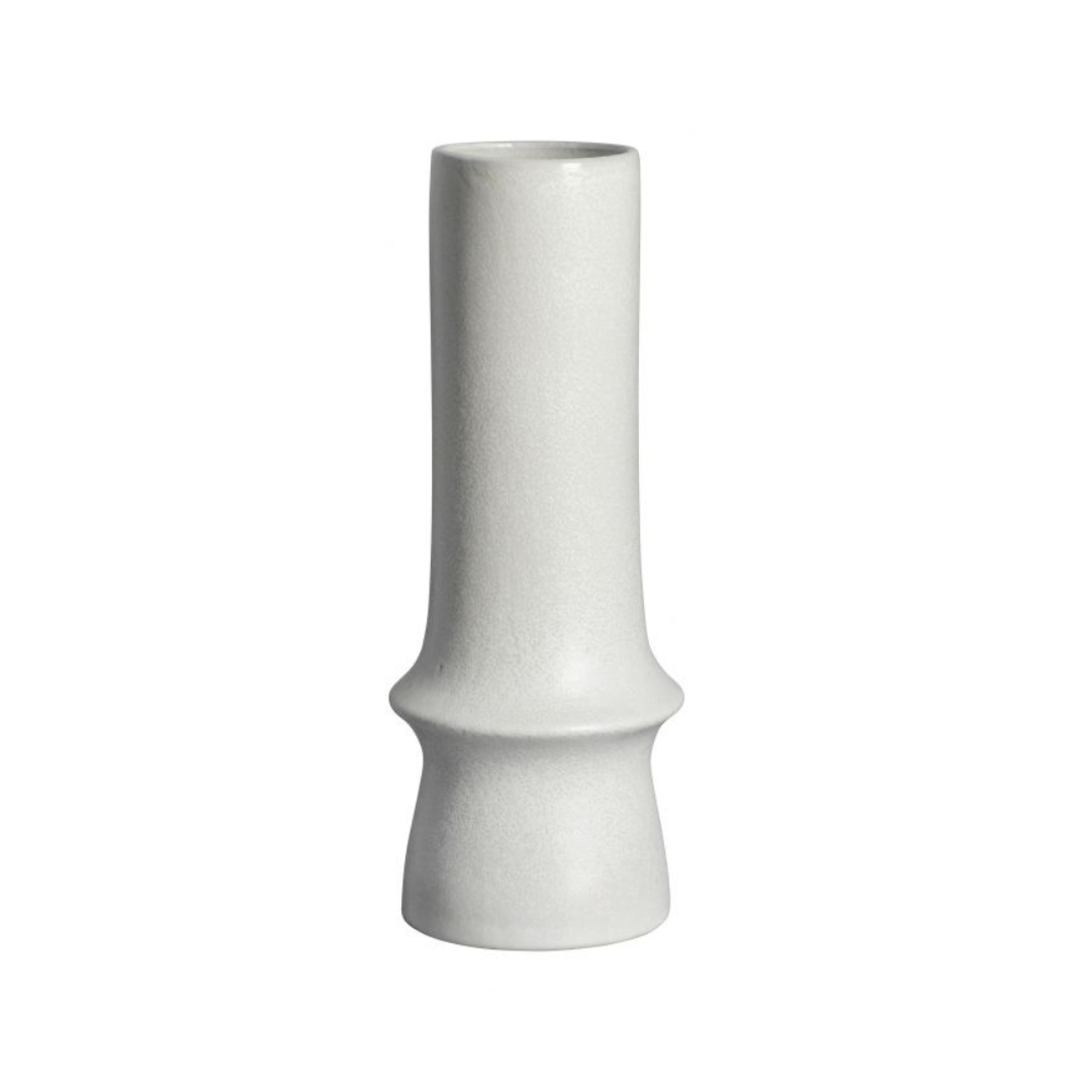 White Stonerware Tall Vase