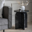 Fluid Home Interiors - The Amalfi Marble Side Table Black  