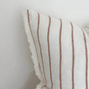 Fluid Home Interiors - Cream & Brown Striped Linen Cushion Cover 45x45cm - Ellenvale Interiors