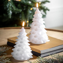 Set of two White LED Christmas Tree Candles