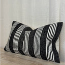 Fluid Home Interiors - Black Stripe Cotton Cushion 50×30cm - Ellenvale Interiors