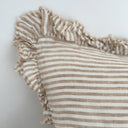 Fluid Home Interiors - Light Brown Stripe Ruffle Linen 50×30cm - EllenVale Interiors