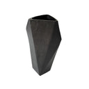 Fluid Home Interiors - Cast Aluminium Faceted Charcoal Black Vase 45cm - Libra Interiors