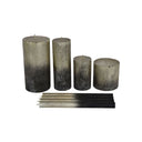 Fluid Home Interiors Black and Metallic Gold Ombre Wax Pillar Candle 7x12cm