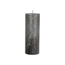 Fluid Home Interiors Black and Metallic Silver Ombre Wax Pillar Candle 7x19cm