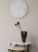 Fluid Home Interiors - Brass Inlay And Marble Wall Clock - Libra Interiors