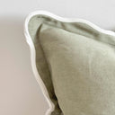 Fluid Home Interiors - Sage Scalloped Linen Blend Cushion 45x45cm - EllenVale Interiors 