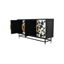 Fluid Home Interiors - Bone Inlay Four Door Buffet Cabinet - Libra Interiors