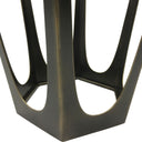 Fluid Home Interiors - Chancery Bronze Side Table with Glass Top - Libra Interiors