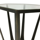 Fluid Home Interiors - Chancery Bronze Side Table with Glass Top - Libra Interiors