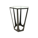 Fluid Home Interiors - Chancery Bronze Side Table with Glass Top - Libra Interiors