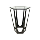 Fluid Home Interiors - Chancery Bronze Side Table with Glass Top - Libra Interiors