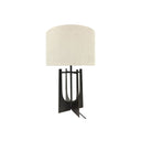 Fluid Home Interiors - Chancery ron Table Lamp Gilded Oak with Irish Linen Shade - Libra Interiors