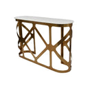 Console Table Satin Bronze with Off-White Marble Top