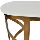 Fluid Home Interiors - Console Table Satin Bronze with Off-White Marble Top - Libra Interiors 