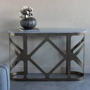 The Chiswick Console Table with Off-White Marble Top