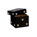 Carnaby Black and White Dice Box with 5 Dice