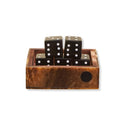 Carnaby Brown and Black Finish Dice Box With Five Dice