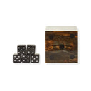 Carnaby Brown and Black Finish Dice Box With Five Dice