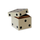 Carnaby White and Black Dice Box with 5 Dice