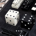 Carnaby White and Black Dice Box with 5 Dice