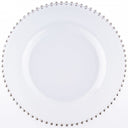 Fluid Home Interiors - Luxe Clear Glass Charger Plate With Silver Beads