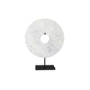 Fluid Home Interiors - White Marble Decorative Disc - Libra Interiors