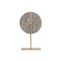 Fluid Home Interiors - Dark Travertine Mantle Clock On Stand - Libra Interiors