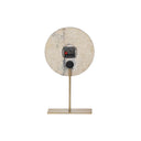 Fluid Home Interiors - Dark Travertine Mantle Clock On Stand - Libra Interiors