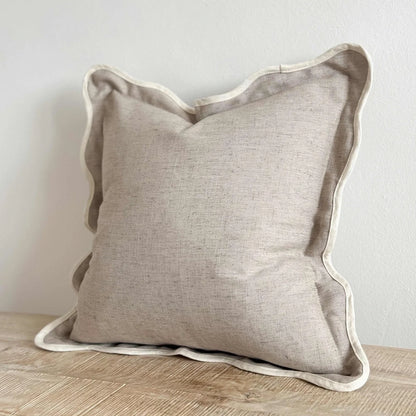 Fluid Home Interiors - Sand Scalloped Linen Blend Cushion 45x45cm - EllenVale Interiors