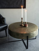 Fluid Home Interiors -  Etched Brass Finish Coffee Table 82cm - Libra Interiors