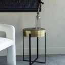 Fluid Home Interiors - Brass Finish Side Table 40cm - Libra Interiors