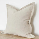 Fern Flanged Edge Sand Linen Cushion 65×65cm