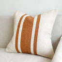 Fluid Home Interiors - Rust & Cream Stripe Cotton Cushion 45x45cm - Ellenvale Interiors