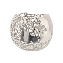 Fluid Home Interiors - Coral Silver Aluminium Spherical Vase - Libra Interiors