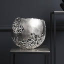 Fluid Home Interiors - Coral Silver Aluminium Spherical Vase - Libra Interiors