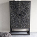 Fluid Home Interiors - The Bowden Antique Textured Bar Cabinet - Libra Interiors