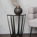 Fluid Home Interiors - Chancery Bronze Side Table with Glass Top - Libra Interiors