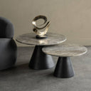 Fluid Home Interiors - The Tivali Charcoal Black and Dark Travertine Coffee Tables - Libra Interiors