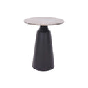 Fluid Home Interiors - Charcoal Black and Dark Travertine Side Table 40cm - Libra Interiors