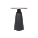 Fluid Home Interiors - Charcoal Black and Dark Travertine Side Table 40cm - Libra Interiors