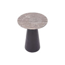 Fluid Home Interiors - Charcoal Black and Dark Travertine Side Table 40cm - Libra Interiors