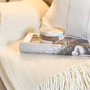 Isla Cream and Beige Tassel Throw