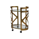 Fluid Home Interiors - Chiswick Drinks Trolley Satin Bronze Finish with Glass Shelves - Libra Interiors