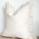 Fluid Home Interiors - Cream Ruffle Linen Cushion Cover 45x45cm - Ellenvale Interiors