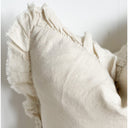 Fluid Home Interiors - Cream Ruffle Linen Cushion Cover 45x45cm - Ellenvale Interiors